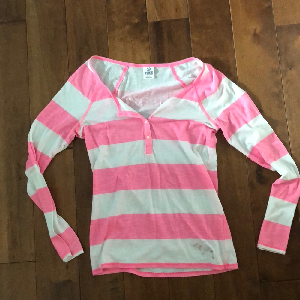 Pink button up shirt